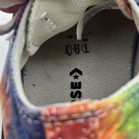 Converse All Star Youth 9 Rainbow Tie Dye Canvas Sneakers Multicolor Shoes Kids - Picture 10 of 12
